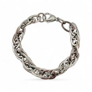 Nadri Stainless Steel Rope Chain Bracelet Men's‎ Ladies 10mm 7.5" Silver
